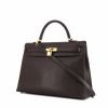 Hermes Kelly 35 cm handbag in ebene togo leather - 00pp thumbnail