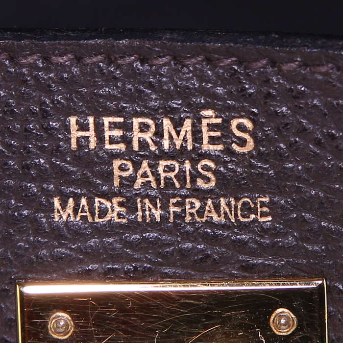 Hermes Kelly 35 cm handbag in ebene togo leather - Detail D4