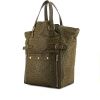 Saint Laurent Downtown large model bag worn on the shoulder or carried in the hand in khaki ostrich leather - 00pp thumbnail