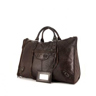 Borsa ventiquattrore Balenciaga Work in pelle marrone