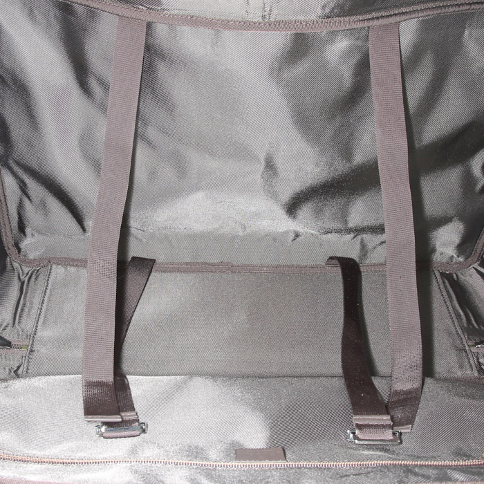 Sac de voyage Gucci Gucci Bagage en toile monogram enduite beige et cuir glacé marron - Detail D2