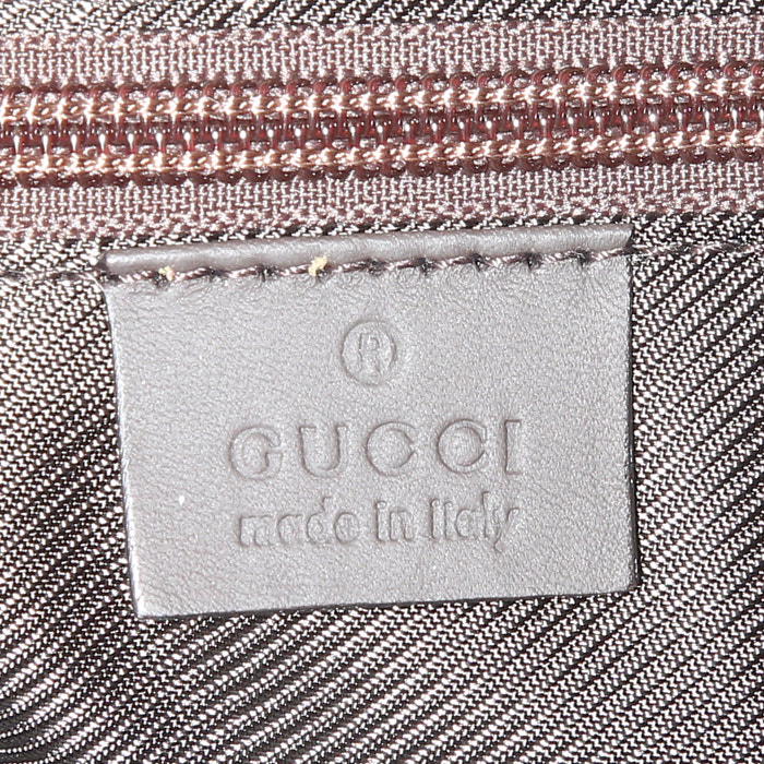 Sac de voyage Gucci Gucci Bagage en toile monogram enduite beige et cuir glacé marron - Detail D3