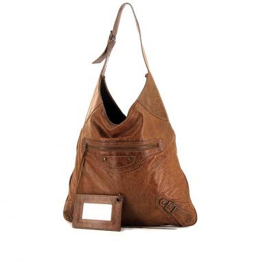 Bolso para llevar al hombro o en la mano Balenciaga Day en cuero marrón