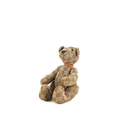 Teddy Bear Gucci en lona Monogram marrón y color topo