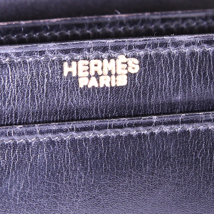 Sac bandoulière Hermès Quito Ii en cuir box noir - Detail D3