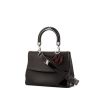 Dior Be Dior medium model shoulder bag in black leather and burgundy patent leather - 00pp thumbnail