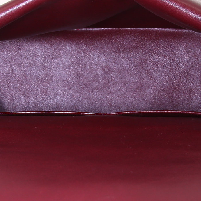 Borsa a tracolla Dior Be Dior modello medio in pelle nera e pelle verniciata bordeaux - Detail D3