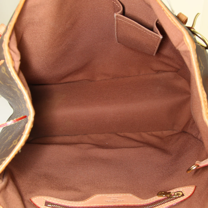 Louis Vuitton shopping bag in monogram canvas and natural leather - Detail D2