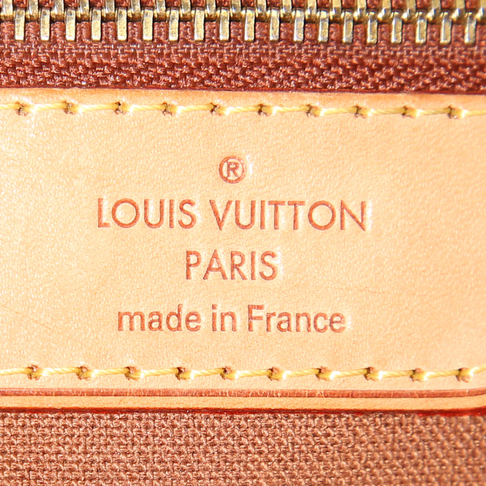 Sac cabas Louis Vuitton en toile monogram et cuir naturel - Detail D3