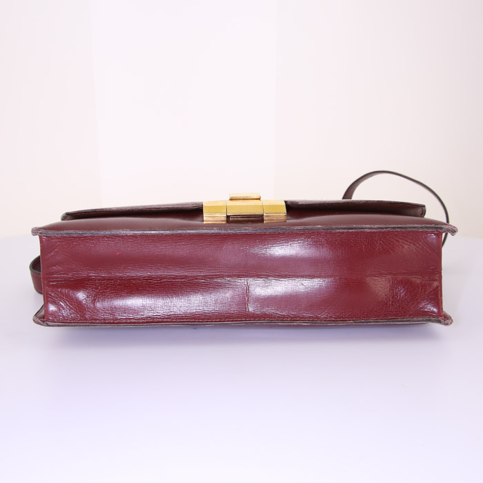 Borsa Hermès Lido in pelle box bordeaux - Detail D5