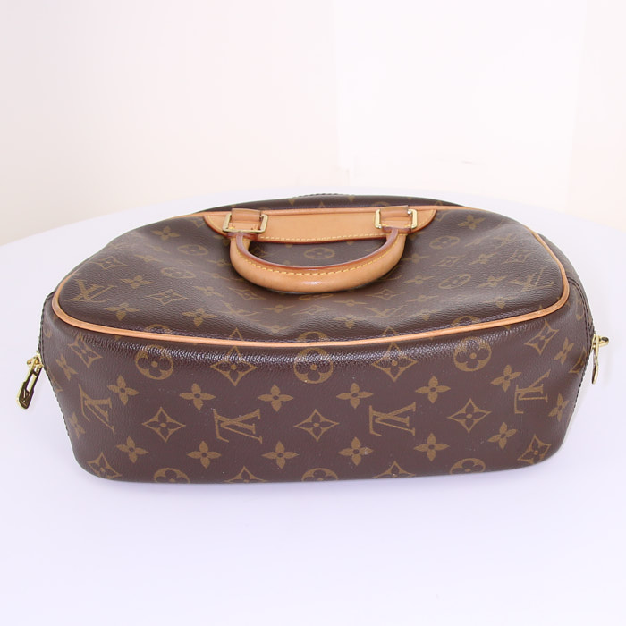 Borsa Louis Vuitton Trouville in tela monogram marrone e pelle naturale - Detail D4