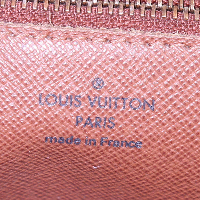 Borsa a tracolla Louis Vuitton in tela monogram marrone e pelle naturale - Detail D3