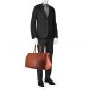 Hermes Paris-Bombay travel bag in brown leather - Detail D1 thumbnail