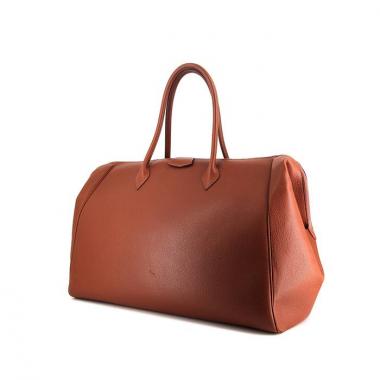 Bolsa de viaje Hermes Paris-Bombay en cuero color caramelo