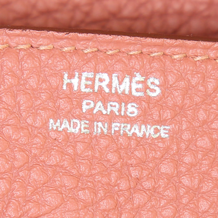 Borsa Hermes Birkin 25 cm in pelle togo Rose Tea - Detail D3