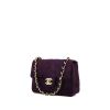 Sac bandoulière Chanel Mini Timeless en daim matelassé violet - 00pp thumbnail