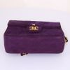 Chanel Mini Timeless shoulder bag in purple quilted suede - Detail D4 thumbnail