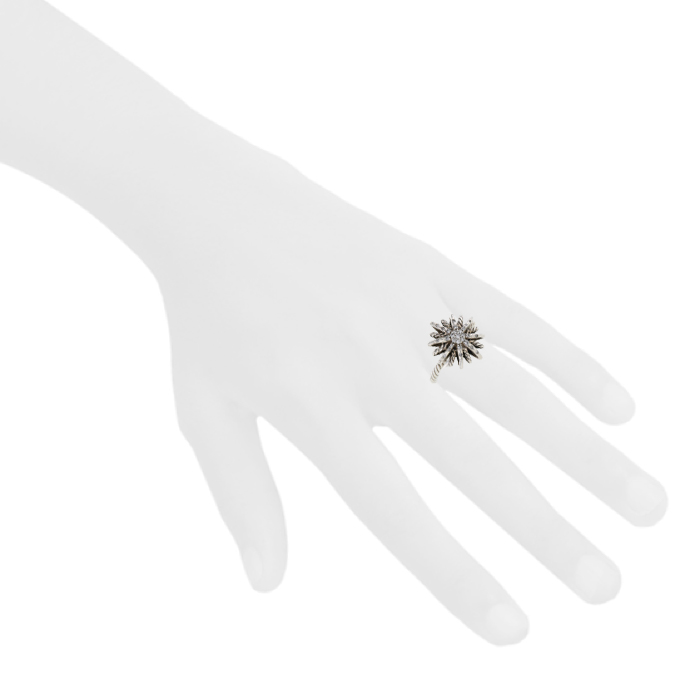 Sortija David Yurman Starburst en plata y diamantes - Detail D1