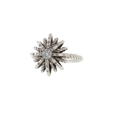 Sortija David Yurman Starburst en plata y diamantes
