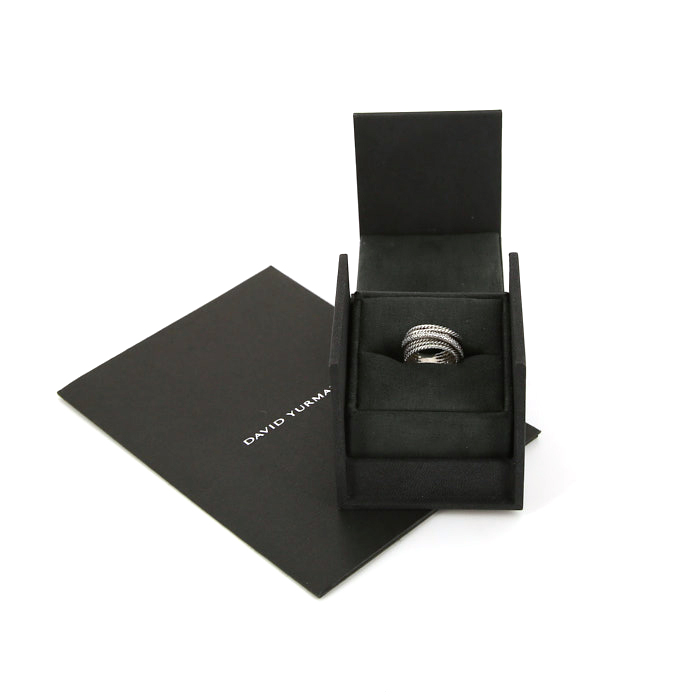 David Yurman Crossover ring in silver and diamonds - Detail D2