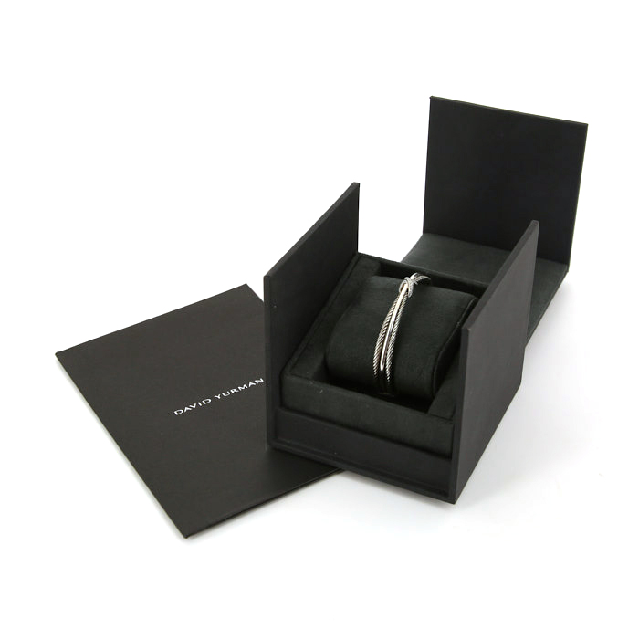 Bracciale David Yurman Crossover in argento e diamanti