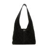 Chanel Vintage shoulder bag in black quilted suede - 360 thumbnail