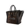 Borsa Celine Luggage modello medio in pelliccia marrone e pelle nera - 00pp thumbnail
