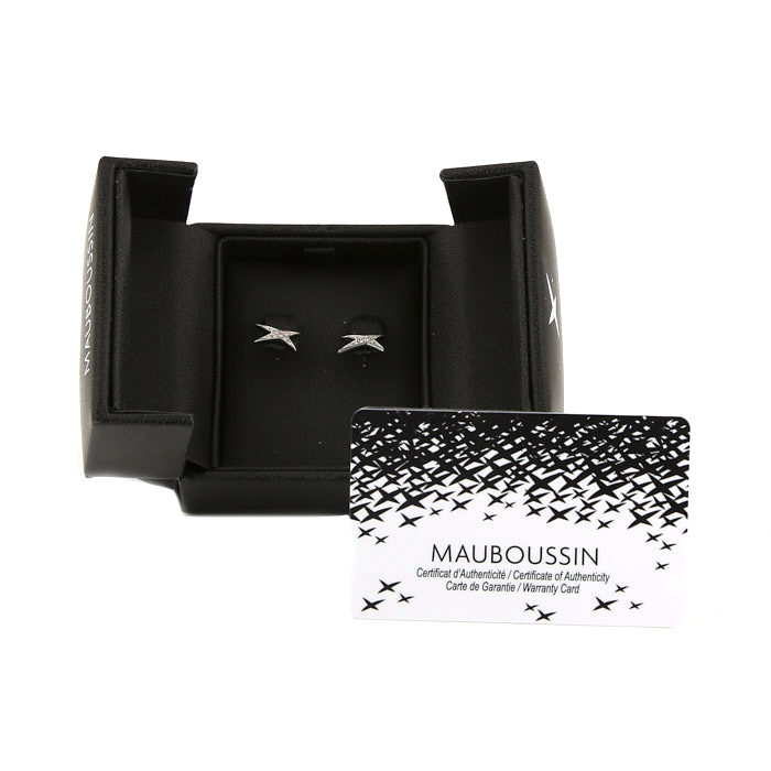Pendientes Mauboussin Etoile Divine en oro blanco y diamantes - Detail D2