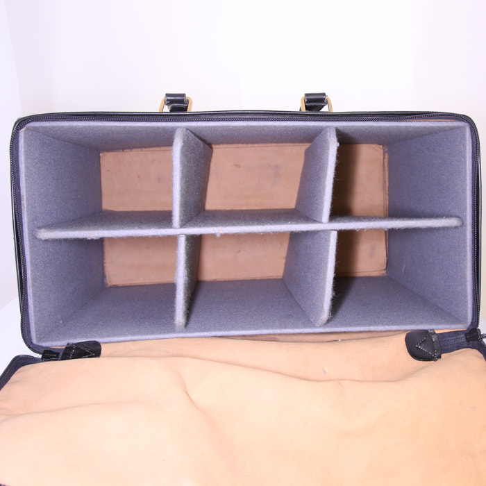 Sac de voyage Goyard en toile Goyardine noire et cuir noir - Detail D2