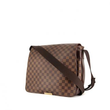 Borsa a tracolla Louis Vuitton Bastille in tela a scacchi ebana e pelle marrone