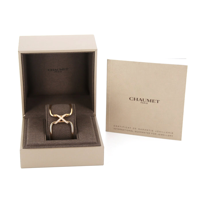 Brazalete Chaumet Lien en oro rosa y diamantes - Detail D2