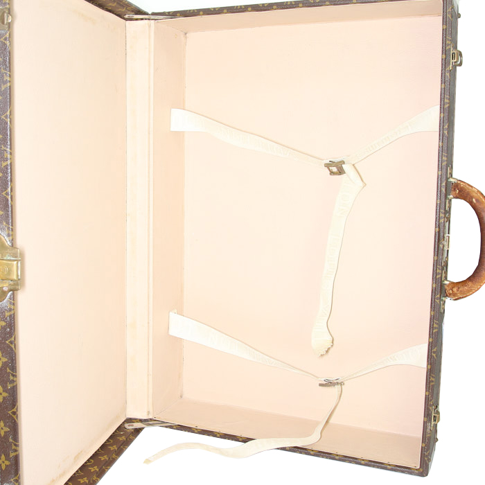 Valigia Louis Vuitton Bisten 75 in tela monogram e pelle naturale - Detail D2