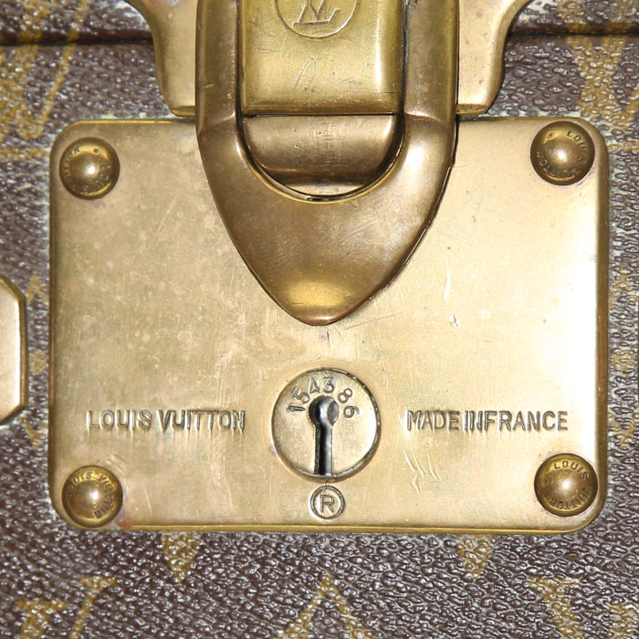Valise Louis Vuitton Bisten 75 en toile monogram et cuir naturel - Detail D3
