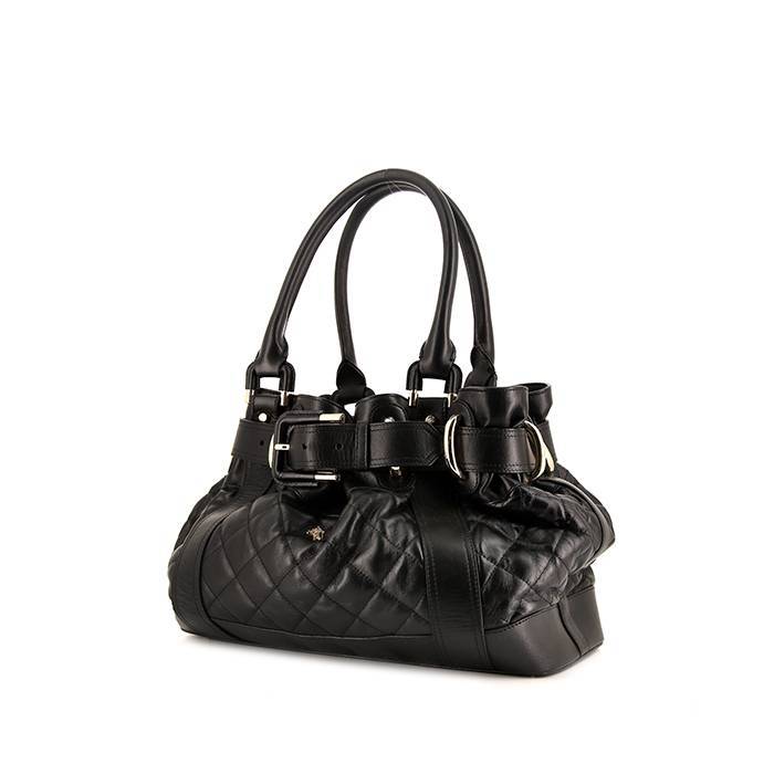 BURBERRY Black Quilted Patent Leather Beaton Tote Bag - Sale