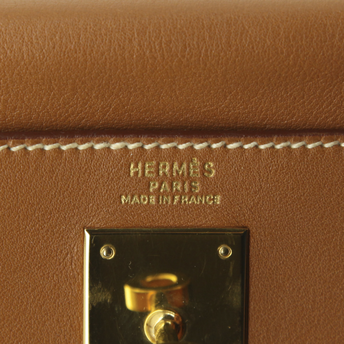 Borsa Hermes Kelly 32 cm in pelle Swift gold - Detail D4