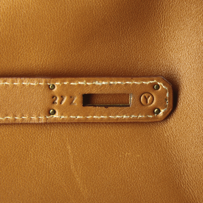 Sac à main Hermes Kelly 32 cm en cuir Swift gold - Detail D5