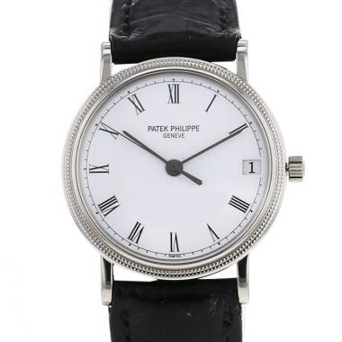 Reloj Patek Philippe Calatrava Clous De Paris de oro blanco Ref :  3802 Circa  1980