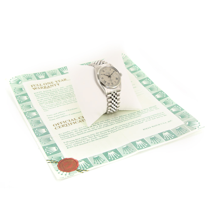 Montre Rolex Datejust en acier et or blanc 14k Ref :  16014 Vers  1988 - Detail D2