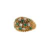 Vintage 1960's boule ring in 14 carats yellow gold,  emerald and diamonds - 00pp thumbnail