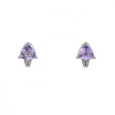 Pendientes Mauboussin Mes Couleurs à Toi en amatistas,  oro blanco y diamantes
