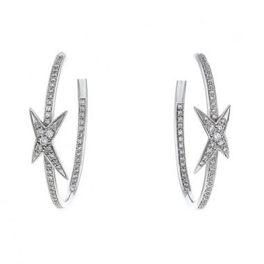 Orecchini a cerchio Mauboussin Etoile Divine in oro bianco e diamanti