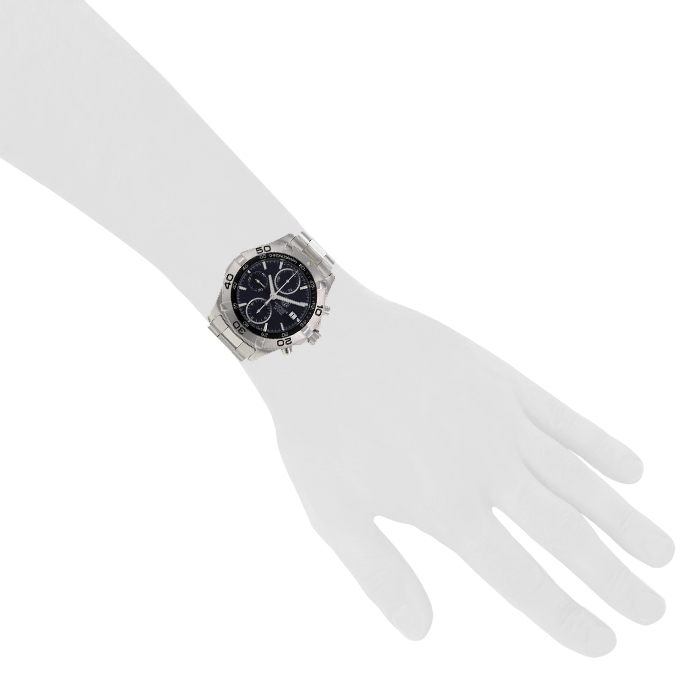 TAG Heuer Aquaracer Chronograph watch in stainless steel Ref: CAF2110 Circa 2006 - Detail D1