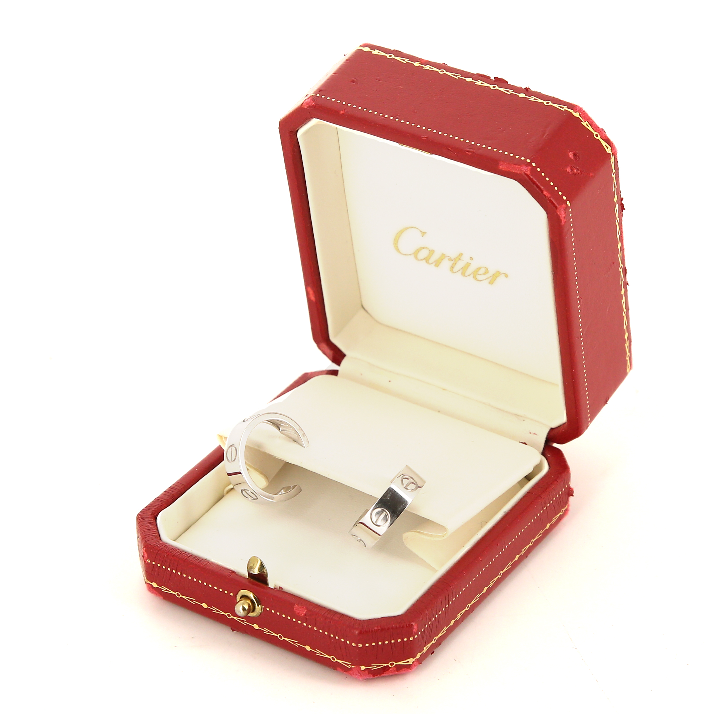 Orecchini a cerchio piccoli Cartier Love in oro bianco - Detail D2