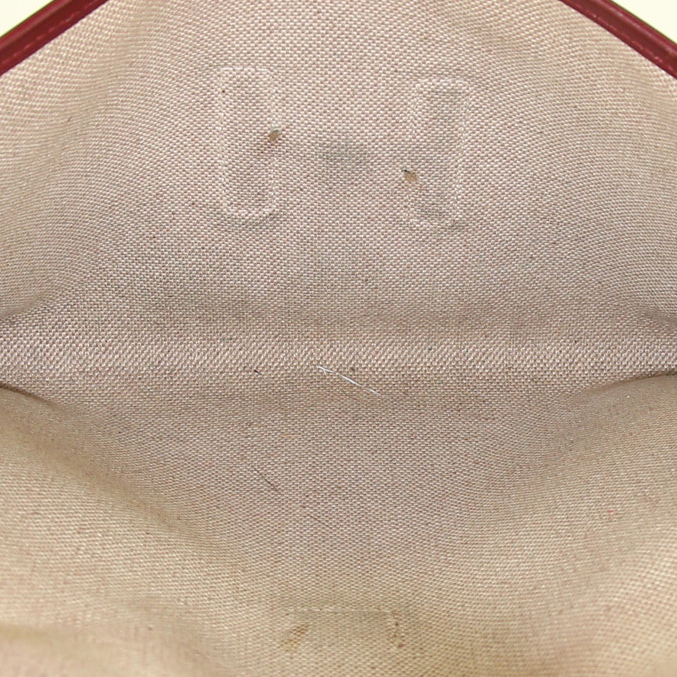 Hermes Jige pouch in burgundy box leather - Detail D2