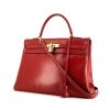Hermes Kelly 35 cm bag worn on the shoulder or carried in the hand in red box leather - 00pp thumbnail