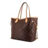 Louis Vuitton Neverfull medium model shopping bag in brown monogram canvas and natural leather - 00pp thumbnail
