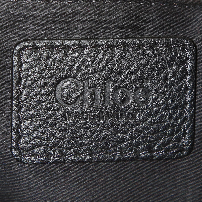 Bolso Chloé Paraty en cuero granulado negro - Detail D4