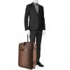 Louis Vuitton Pegase soft suitcase in ebene damier canvas and ebene leather - Detail D1 thumbnail