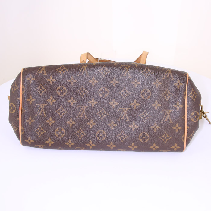 Louis Vuitton Montorgueil handbag in brown monogram canvas and natural leather - Detail D4