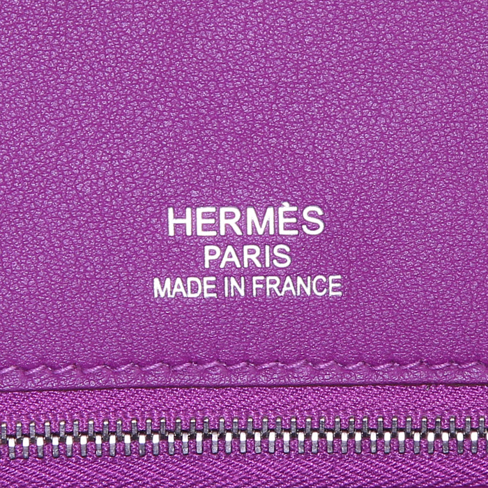 Borsa Hermès Birkin 35 cm Ghillies in pelle togo viola Anemone e pelle Swift viola Anemone - Detail D3